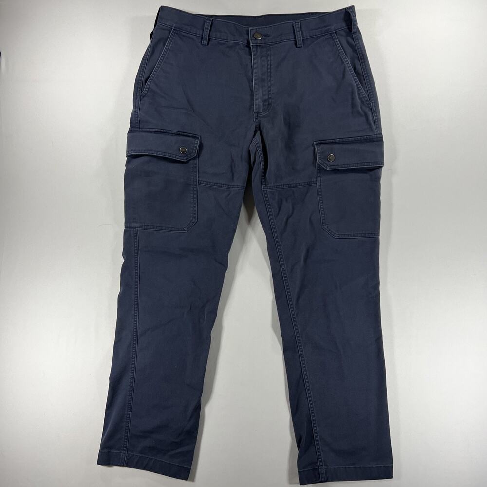 40 Grit by Duluth Trading Co Mens Blue Cargo Pants 36x32 Slim Fit Utility Flex
